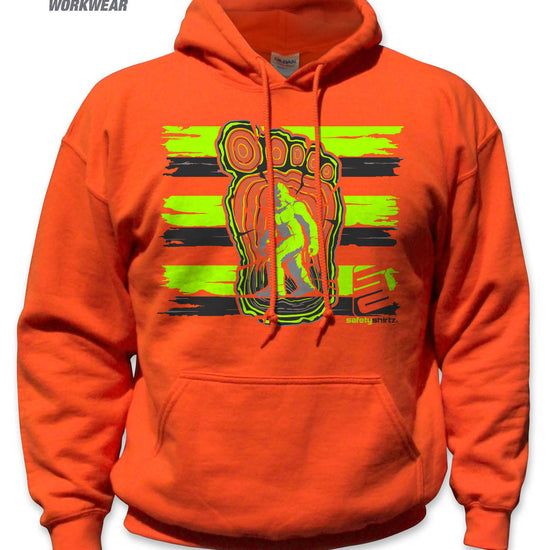 Bigfoot Hi-Vis Safety Stripe Hoodie - Neon Yellow/Reflective/Orange