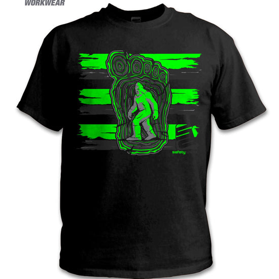 Bigfoot Hi-Vis Safety Stripe Tee - Neon Green/Reflective/Black