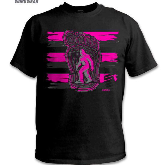 Bigfoot Hi-Vis Safety Stripe Tee - Neon Pink/Reflective/Black