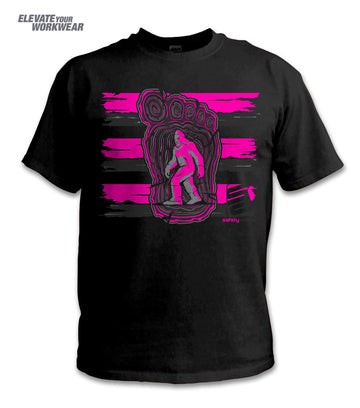 Bigfoot Hi-Vis Safety Stripe Tee - Neon Pink/Reflective/Black