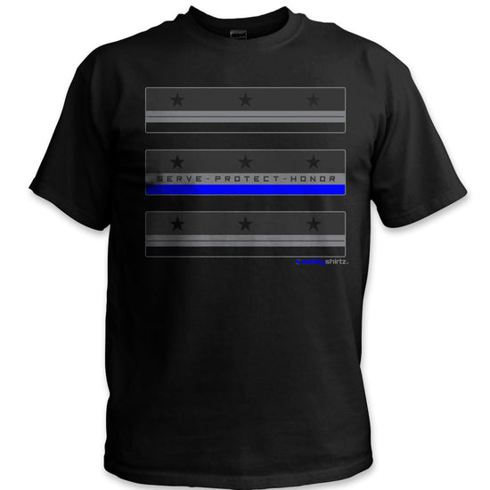 Thin Blue Line Stealth Safety Shirt - Blue/Gray/Reflective/Black