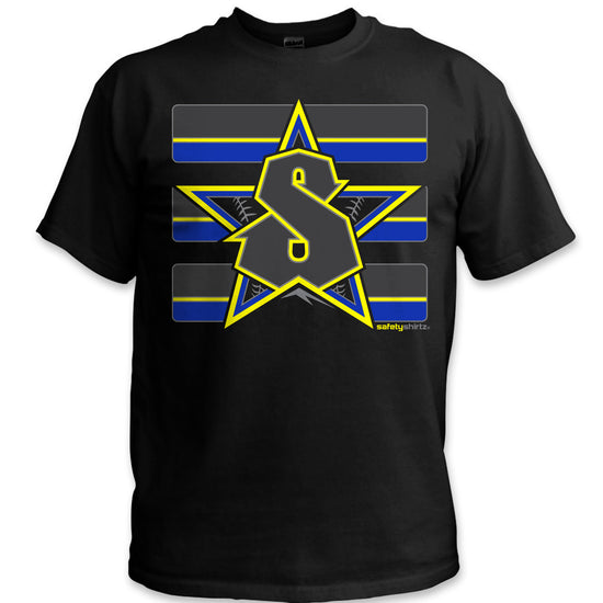 Classic Stealth Hi-Vis Safety Stripe Shirt - Blue/Neon Yellow/Reflective/Gray/Black