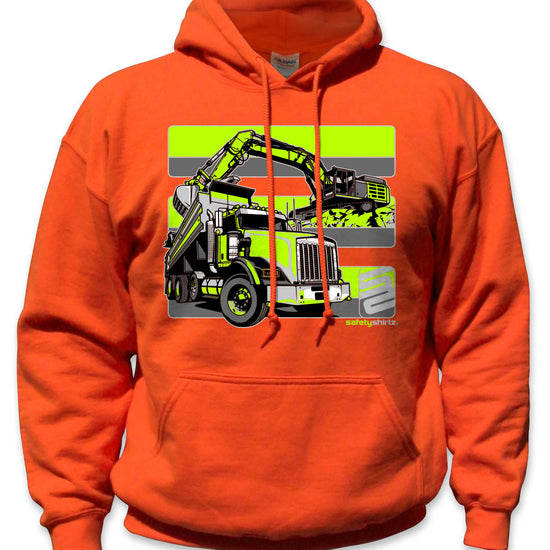 Dirtworks Hi-Vis Safety Stripe Hoodie - Neon Yellow/Gray/Orange