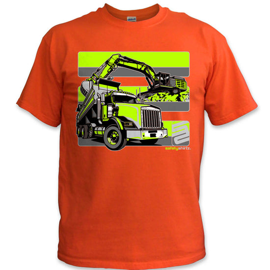 Dirtworks Hi-Vis Safety Stripe Tee - Neon Yellow/Gray/Orange