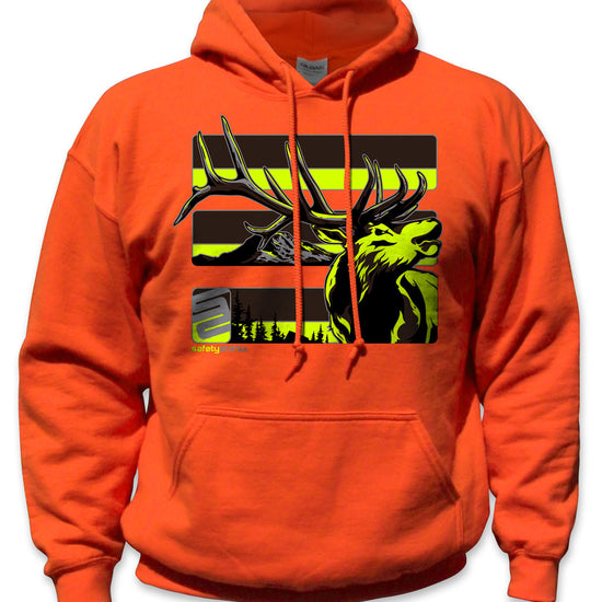 Elk Hi-Vis Safety Stripe Hoodie - Neon Yellow/Gray/Reflective/Orange