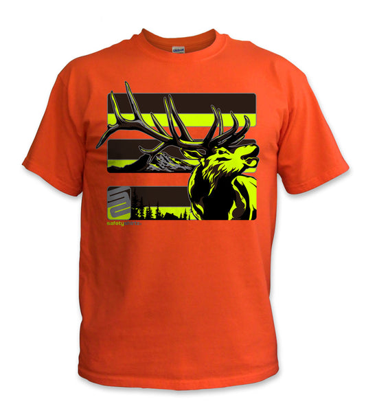 Elk Hi-Vis Safety Stripe Tee - Neon Yellow/Gray/Reflective/Orange