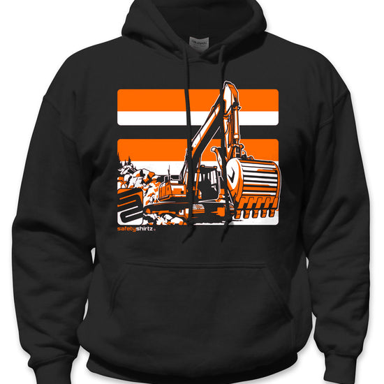  Excavator Safety Hoodie - Orange/Black