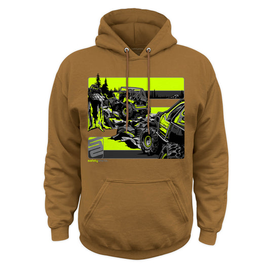 Hillclimb Hi-Vis Safety Stripe Hoodie - Yellow/Black Reflective/Duck Brown