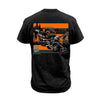 Hillclimb Hi-Vis Safety Stripe Tee - Orange/Black Reflective/Black Heather