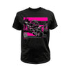 Hillclimb Hi-Vis Safety Stripe Tee - Pink/Black Reflective/Black Heather