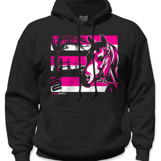 Horse Safety Hoodie - Pink/Black
