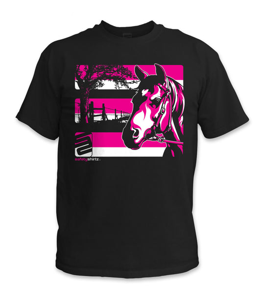 Horse Safety Shirt - Pink/Black