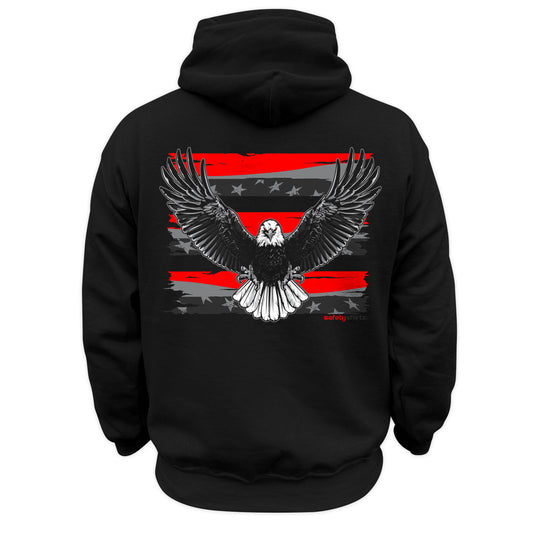 Iron Eagle Safety Stripe Hoodie - Red/Reflective/Black