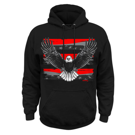 Iron Eagle Safety Stripe Hoodie - Red/Reflective/Black