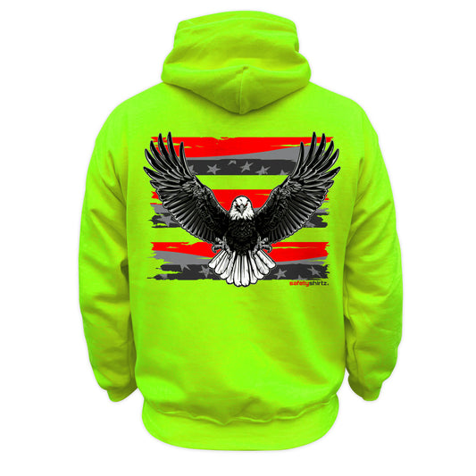 Iron Eagle Safety Stripe Hoodie - Red/Reflective/Yellow