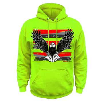 Iron Eagle Safety Stripe Hoodie - Red/Reflective/Yellow