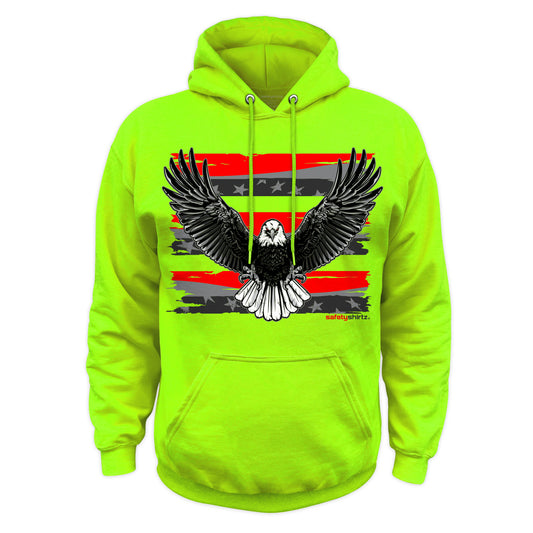 Iron Eagle Safety Stripe Hoodie - Red/Reflective/Yellow