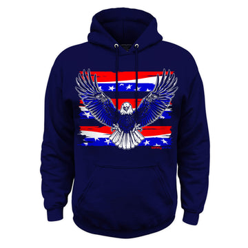 Iron Eagle Safety Stripe Hoodie - Red/Blue/Navy