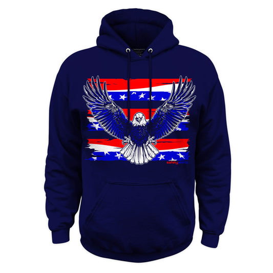Iron Eagle Safety Stripe Hoodie - Red/Blue/Navy