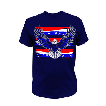 Iron Eagle Safety Stripe Tee - Red/Blue/Navy