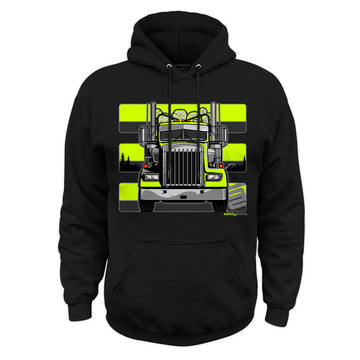 Log Truck Hi-Vis Safety Stripe Hoodie - Yellow/Reflective/Black