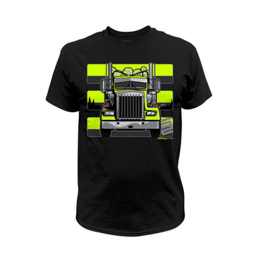 Log Truck Hi-Vis Safety Stripe Tee - Yellow/Reflective/Black