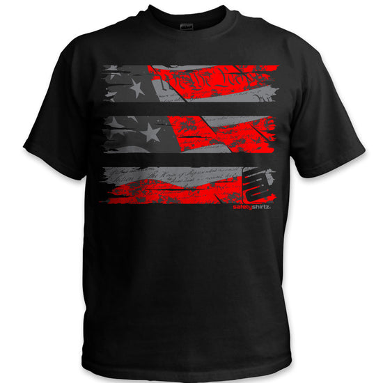 Old Glory Stealth Hi-Vis Safety Stripe Shirt - Neon Red/Reflective/Gray/Black