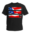 Old Glory Hi-Vis Safety Stripe Tee - Neon Red/White/Blue/Black