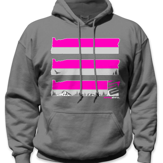 Oregon State Hi-Vis Safety Stripe Hoodie - Neon Pink/Gray/Charcoal