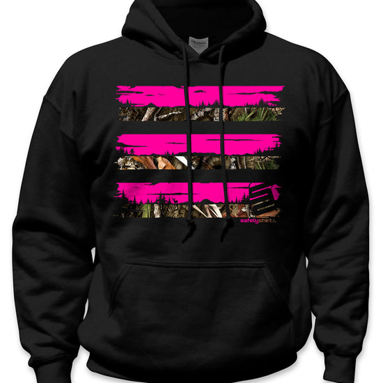 PNW Camo Safety Hoodie - Pink-Camo-Black