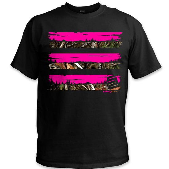 PNW Camo Safety Shirt - Pink-Camo-Black