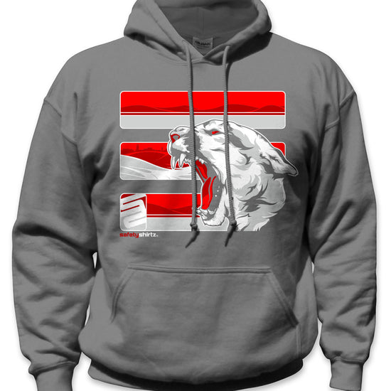 The Palouse Hi-Vis Safety Stripe Hoodie - Neon Red/Crimson/Gray/Charcoal