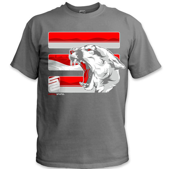 The Palouse Hi-Vis Safety Stripe Tee - Neon Red/Crimson/Gray/Charcoal