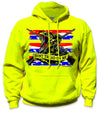 The Patriot Hi-Vis Safety Stripe Hoodie - Neon Red/Blue/Yellow (Safety Green)