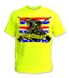 The Patriot Hi-Vis Safety Stripe Tee - Neon Red/Blue/Yellow (Safety Green)