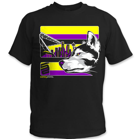 Purple Reign Hi-Vis Safety Stripe Tee - Neon Yellow/Purple/Black