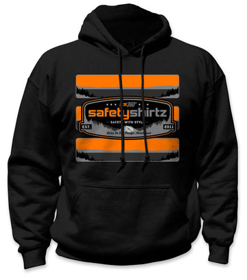 SS Badge Hi-Vis Safety Stripe Hoodie - Neon Orange/Black Reflective/Black