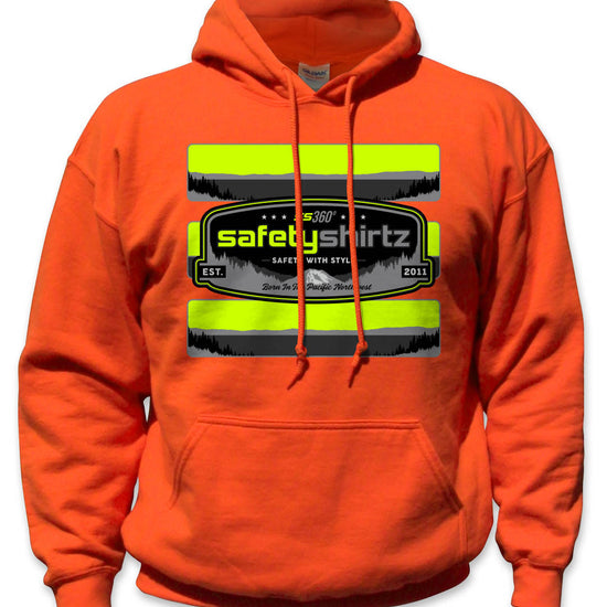 SS Badge Hi-Vis Safety Stripe Hoodie - Neon Yellow/Black Reflective/Orange