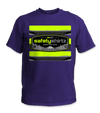 SS Badge Hi-Vis Safety Stripe Tee - Neon Yellow/Black Reflective/Purple