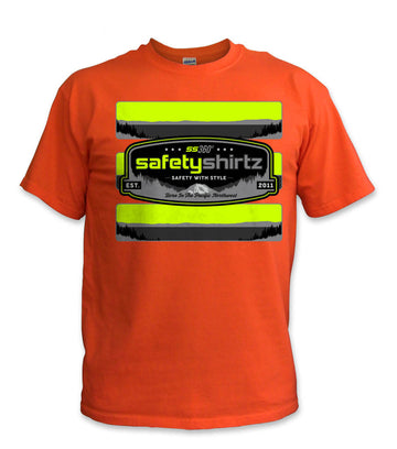 SS Badge Hi-Vis Safety Stripe Tee - Neon Yellow/Black Reflective/Orange