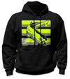 Salmon Hi-Vis Safety Stripe Hoodie - Neon Yellow/Black