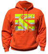 Salmon Hi-Vis Safety Stripe Hoodie - Neon Yellow/Gray/Orange