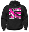 Salmon Hi-Vis Safety Stripe Hoodie - Neon Pink/Black