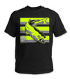 Salmon Hi-Vis Safety Stripe Tee - Neon Yellow/Gray/Black