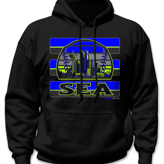 Seattle Rise Safety Hoodie - Blue/Neon Yellow/Reflective/Black