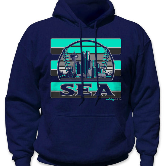 Seattle Rise Safety Hoodie - Turq/Gray/Reflective/Navy