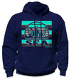 Seattle Rise Safety Hoodie - Turq/Gray/Reflective/Navy