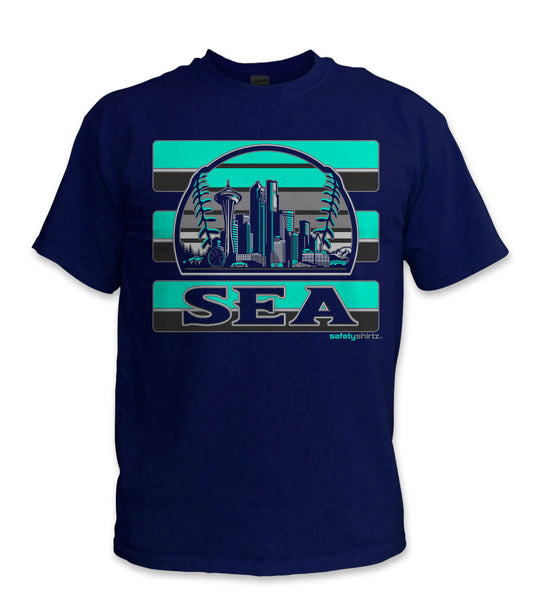 Seattle Rise Safety Shirt - Turq/Gray/Reflective/Navy