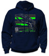 Seattle Reborn Stealth Hi-Vis Safety Stripe Hoodie - Neon Green/Reflective/Navy Blue