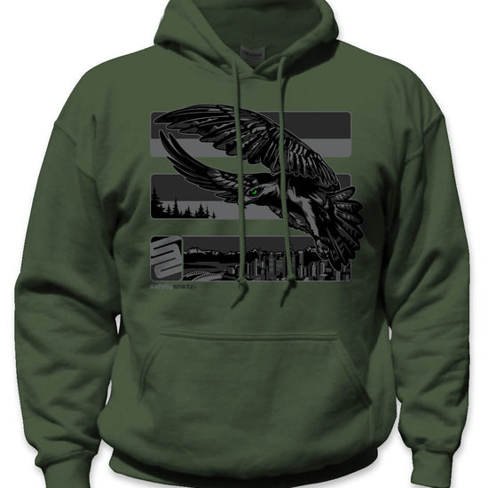 Seattle Reborn Stealth Safety Stripe Hoodie - Gray/Reflective/Military Green
